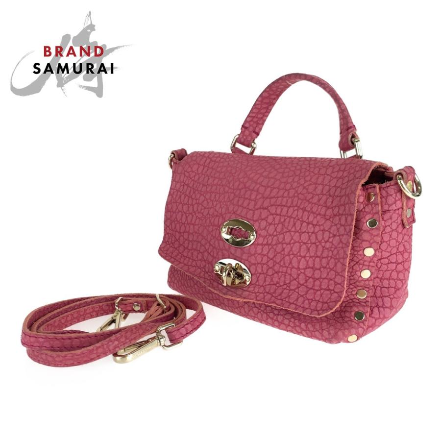 美品 ZANELLATO ザネラート ポスティーナ ピンク ゴールド金具