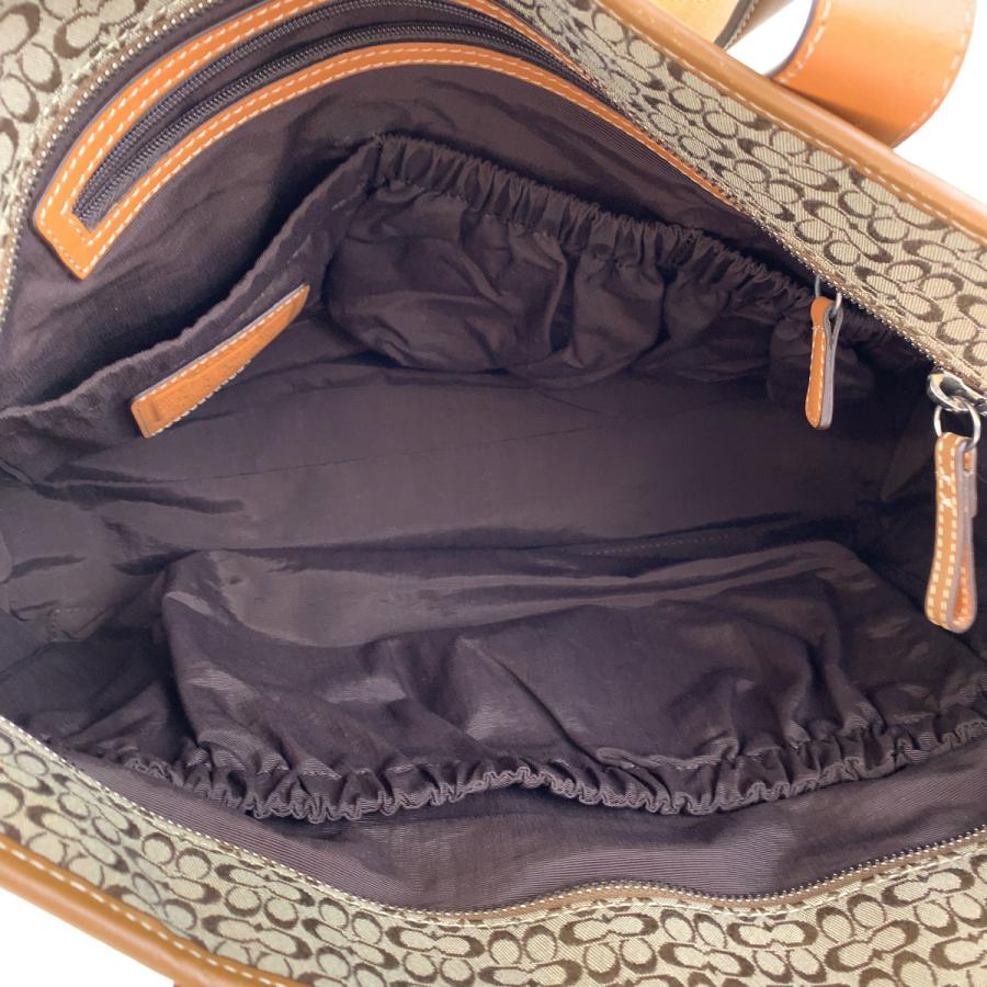 COACH（コーチ） ミニシグネチャー ブラウン 茶 キャンバス レザー 