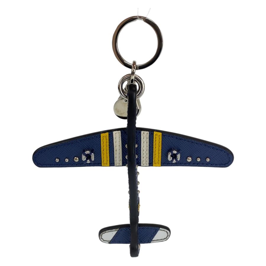 PRADA プラダ サフィアーノ ブルー 青 レザー キーホルダー