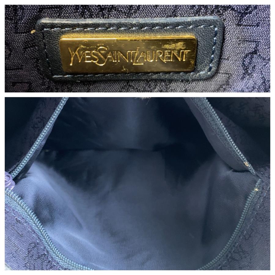 YVES SAINT LAURENT イヴ サンローラン ヴィンテージ YSL ホワイト ネイビー PVC/レザー 巾着 斜め掛け ショルダーバッグ 404126 | Yves Saint Laurent | 03