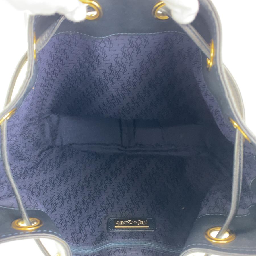 YVES SAINT LAURENT イヴ サンローラン ヴィンテージ YSL ホワイト ネイビー PVC/レザー 巾着 斜め掛け ショルダーバッグ 404126 | Yves Saint Laurent | 07