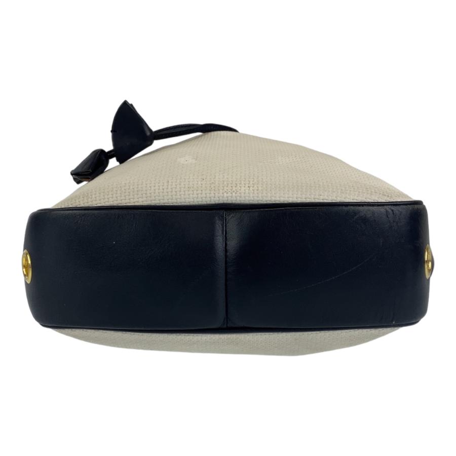 YVES SAINT LAURENT イヴ サンローラン ヴィンテージ YSL ホワイト ネイビー PVC/レザー 巾着 斜め掛け ショルダーバッグ 404126 | Yves Saint Laurent | 08