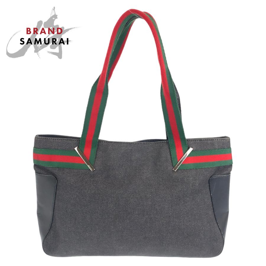 GUCCI（グッチ） シェリーライン グレー キャンバス レザー 73983