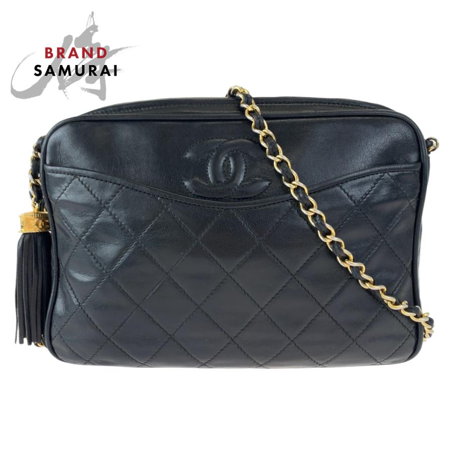 CHANEL 美品 マトラッセ フリンジ チェーンショルダーバッグ 斜め掛け 中古・古着通販】CHANEL (シャネル) マトラッセ フリンジ