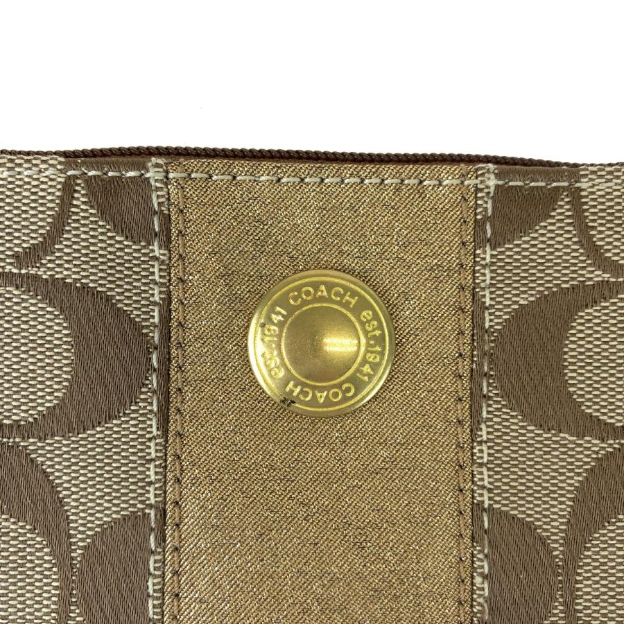COACH コーチ シグネチャー ブラウン 茶 ゴールド キャンバス ポーチ 小物入れ レディース 404282 | COACH | 03