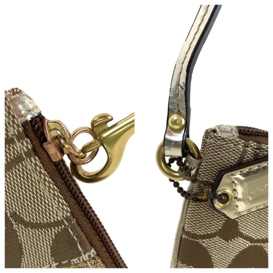 COACH コーチ シグネチャー ブラウン 茶 ゴールド キャンバス ポーチ 小物入れ レディース 404282 | COACH | 07