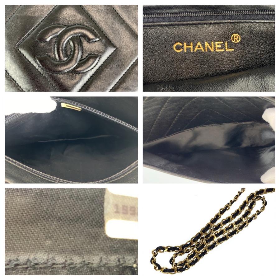 CHANEL シャネル ダイヤステッチ ココマーク フリンジ ブラック CHANEL シャネル ダイヤステッチ ココマーク フリンジ ブラック