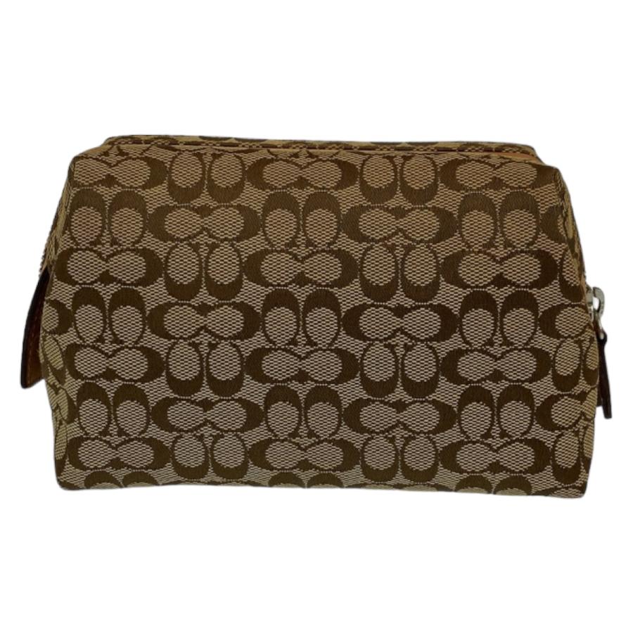 美品 COACH コーチ シグネチャー ベージュ ブラウン キャンバス ポーチ 小物入れ レディース 404431 | COACH | 01
