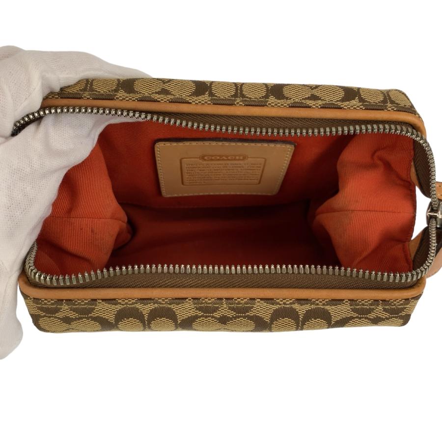 美品 COACH コーチ シグネチャー ベージュ ブラウン キャンバス ポーチ 小物入れ レディース 404431 | COACH | 02