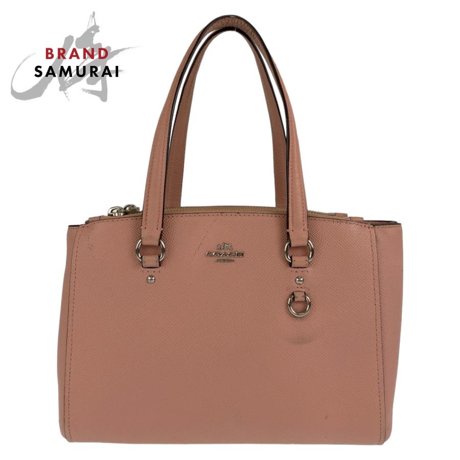 COACH（コーチ） ピンク シルバー金具 レザー トートバッグ ショルダー