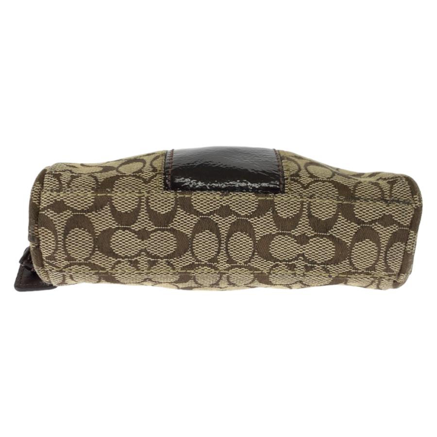 美品 COACH コーチ ミニシグネチャー ブラウン 茶 キャンバス/エナメル ポーチ 化粧ポーチ 小物入れ レディース 404504 | COACH | 07