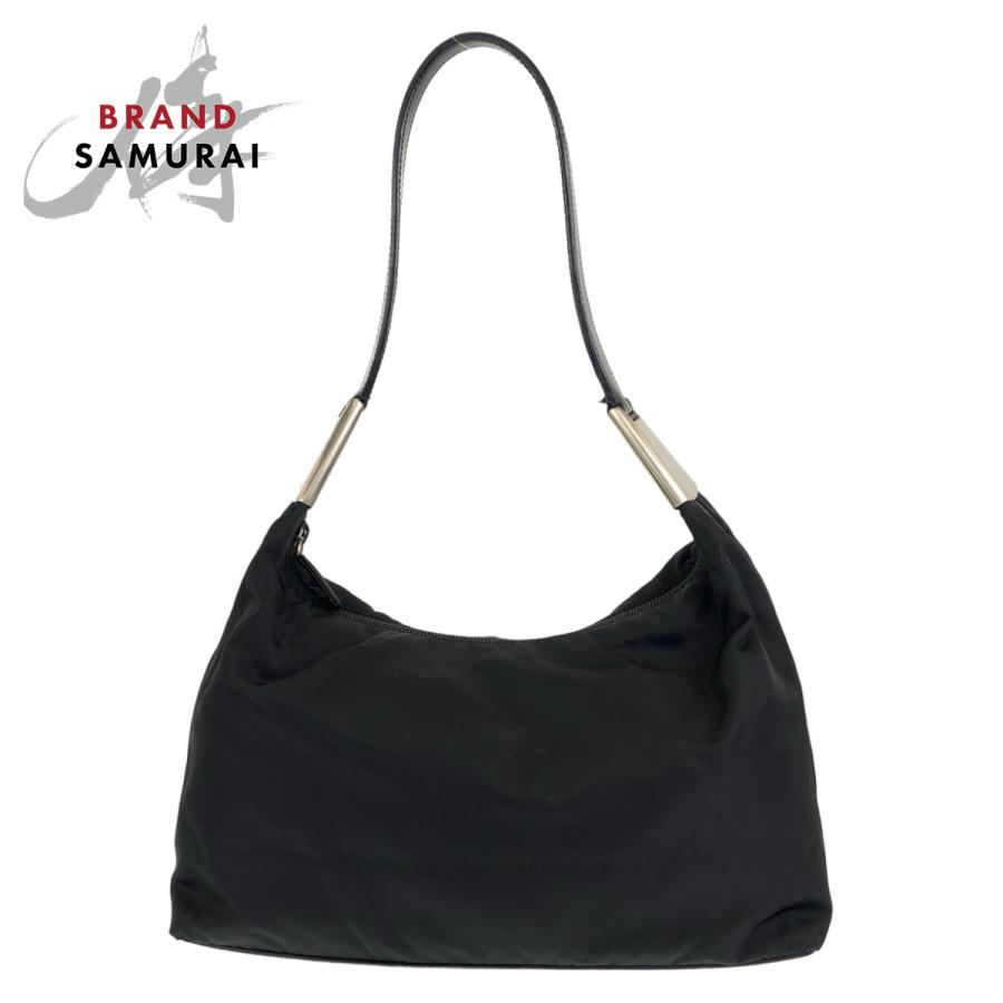 ✴︎美品✴︎プラダ　ハンドバッグ　テスートナイロン　レザー　シルバー金具　ブラック PRADA プラダ テスート ブラック 黒 シルバー金具 ナイロン