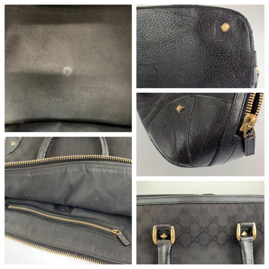 GUCCI（グッチ） ブラック 黒 ゴールド金具 GGキャンバス レザー 