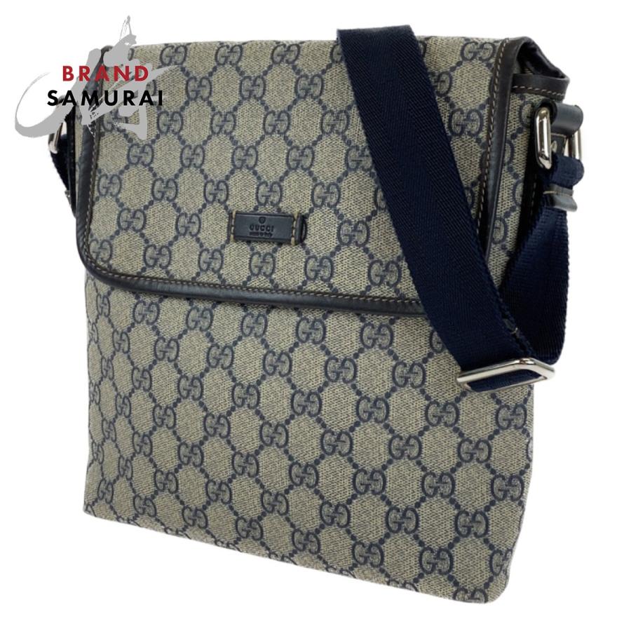 GUCCI（グッチ） 美品 GGスプリーム 男女兼用 ネイビー 紺 ブラウン 