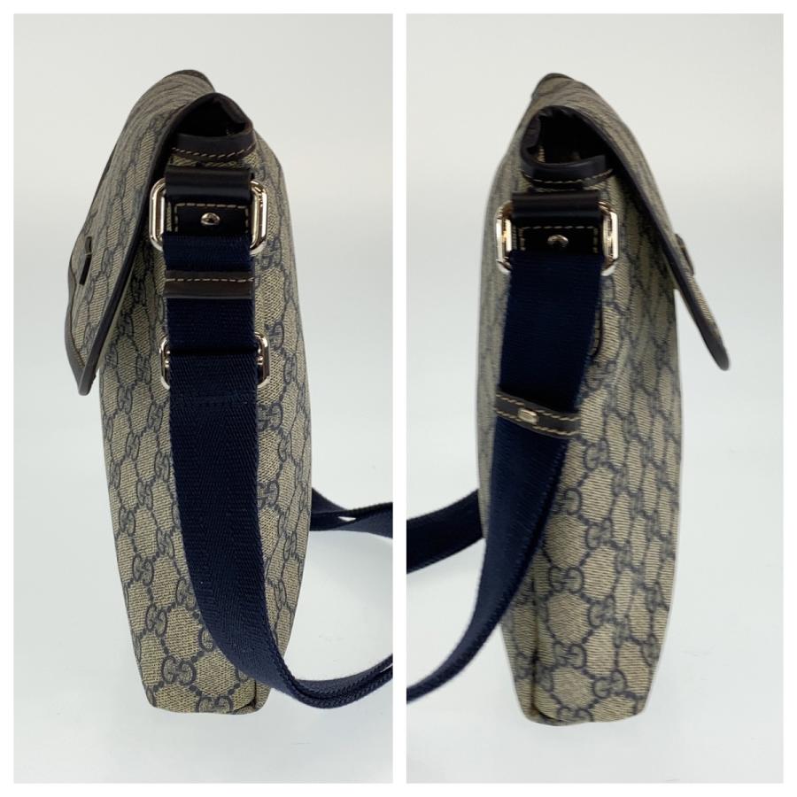 GUCCI（グッチ） 美品 GGスプリーム 男女兼用 ネイビー 紺 ブラウン 
