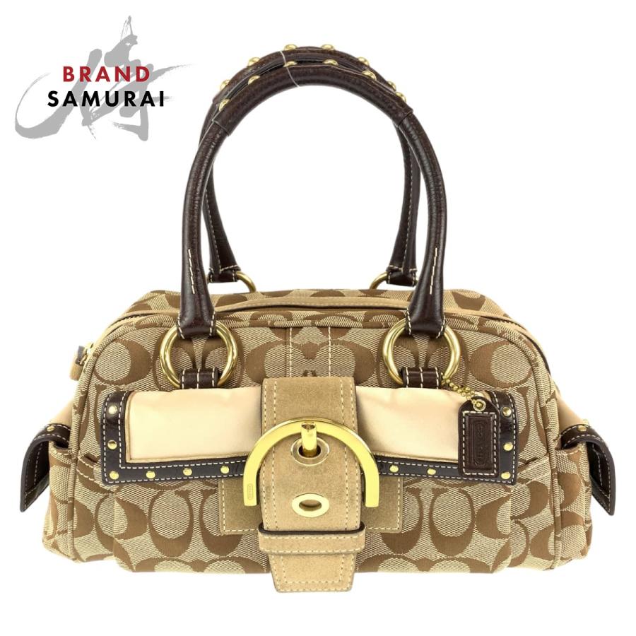 Coach シグネチャー ハンドバッグ ベージュ/ブラウン COACH（コーチ） シグネチャー ベージュ ブラウン 茶 キャンバス 6423