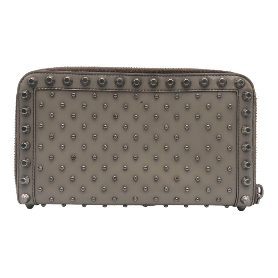 PRADA プラダ スタッズ グレー シルバー金具 レザー 1M0506 長財布 