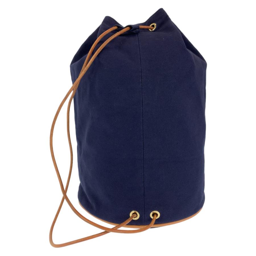 HERMES ポロションミミルGM 巾着バック ショルダー ネイビー HERMES（エルメス） 美品 ポロションミミルGM ネイビー 紺 ゴールド