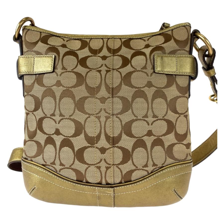 COACH コーチ シグネチャー ベージュ ゴールド キャンバス/レザー 7090 ショルダーバック ポシェット 斜め掛け可能 レディース 404698 | COACH | 01