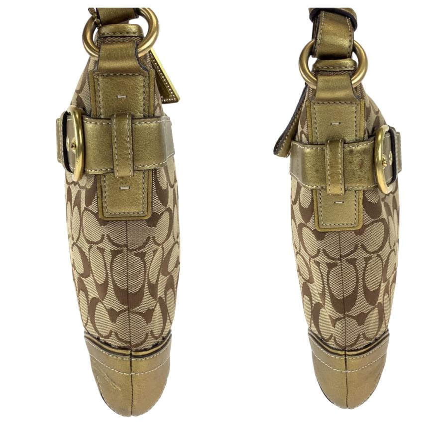 COACH コーチ シグネチャー ベージュ ゴールド キャンバス/レザー 7090 ショルダーバック ポシェット 斜め掛け可能 レディース 404698 | COACH | 06