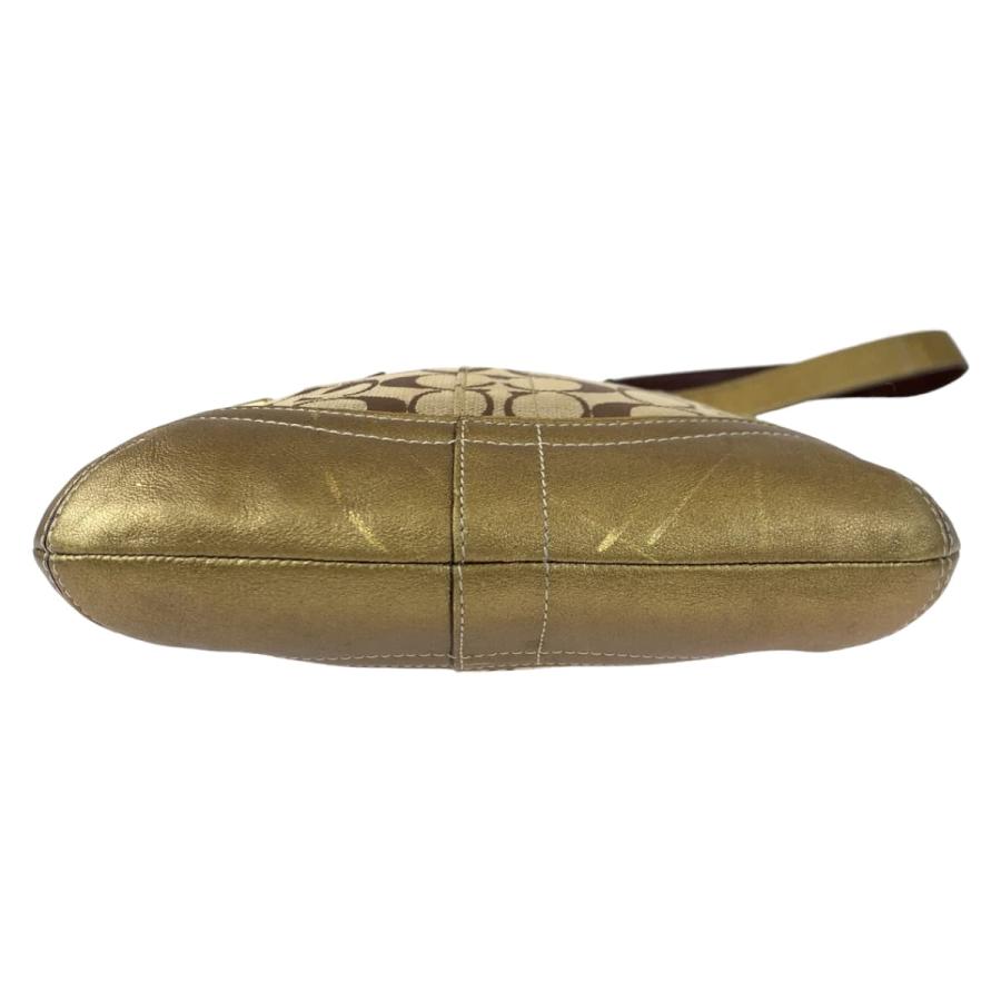 COACH コーチ シグネチャー ベージュ ゴールド キャンバス/レザー 7090 ショルダーバック ポシェット 斜め掛け可能 レディース 404698 | COACH | 09