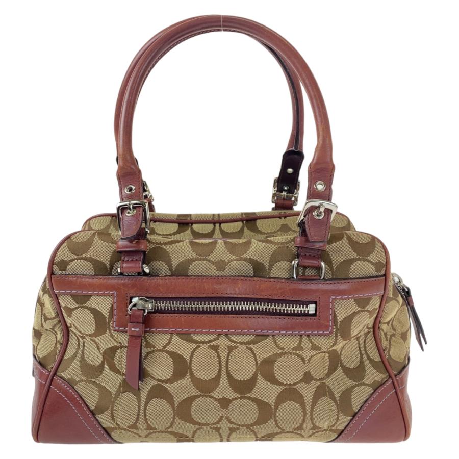 COACH（コーチ） シグネチャー ブラウン 茶 ピンク シルバー金具