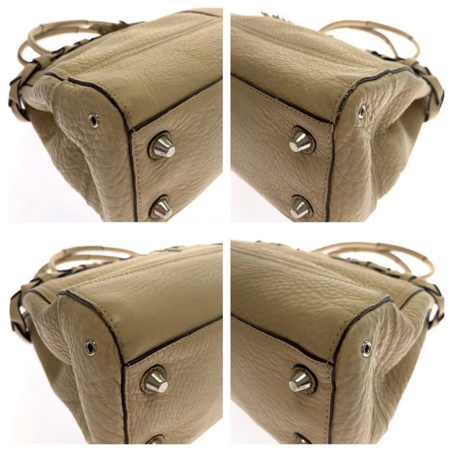 COACH（コーチ） ハンプトンズ ペブルド タッセル ベージュ レザー