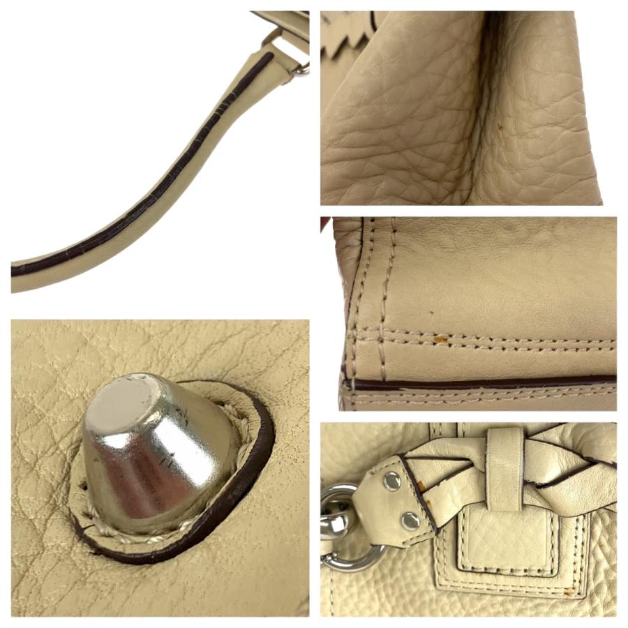COACH（コーチ） ハンプトンズ ペブルド タッセル ベージュ レザー