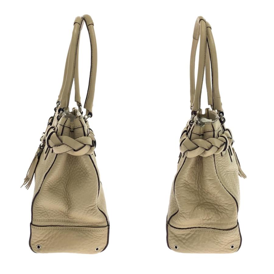 COACH（コーチ） ハンプトンズ ペブルド タッセル ベージュ レザー
