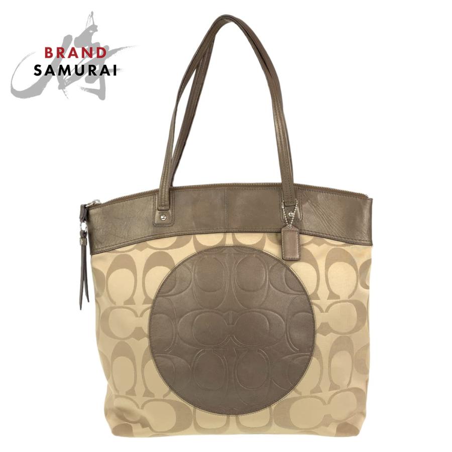 COACH（コーチ） シグネチャー ラウラ ベージュ ブラウン キャンバス