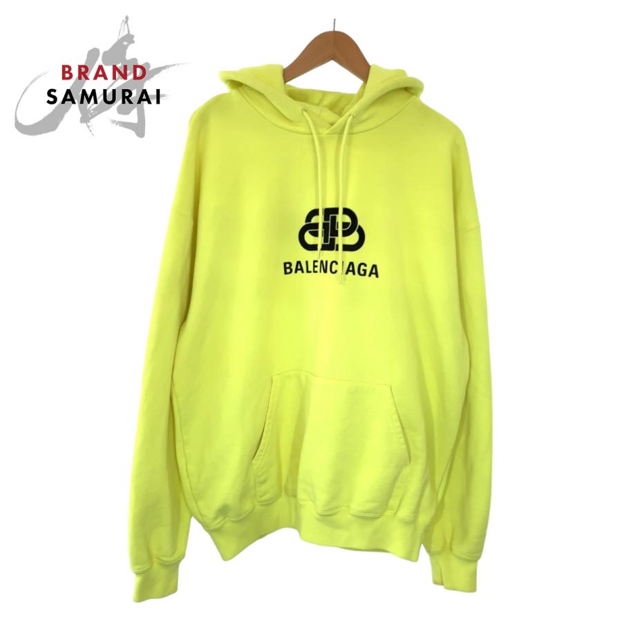 BALENCIAGA 美品 バレンシアガ BB Hoodie サイズM ネオン BALENCIAGA 美品 バレンシアガ BB Hoodie サイズM ネオン
