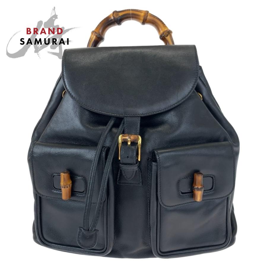 GUCCI（グッチ） 美品 ヴィンテージ バンブー ブラック 黒 レザー 003