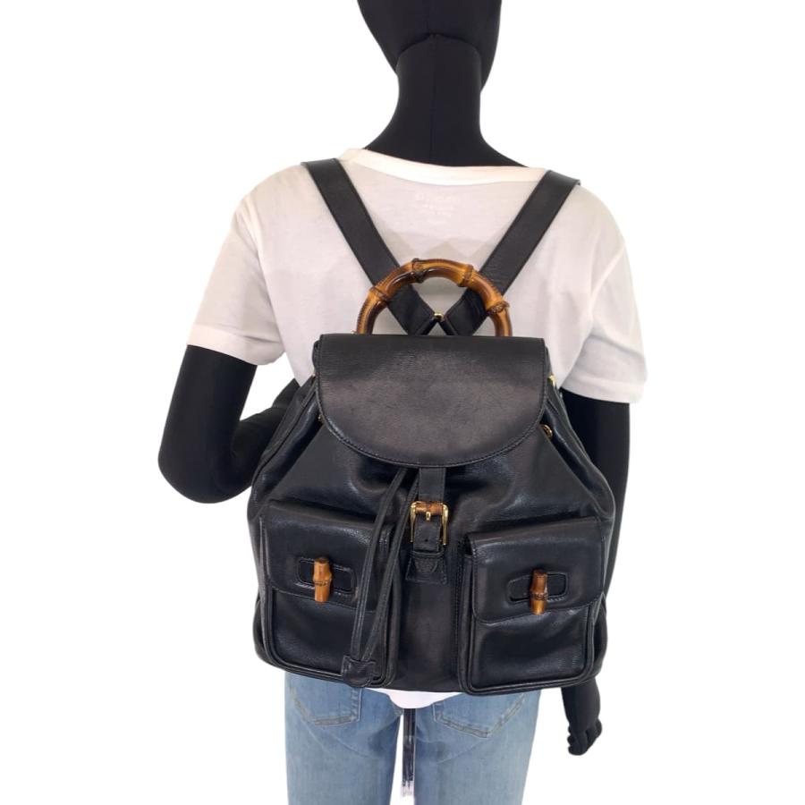 GUCCI（グッチ） 美品 ヴィンテージ バンブー ブラック 黒 レザー 003