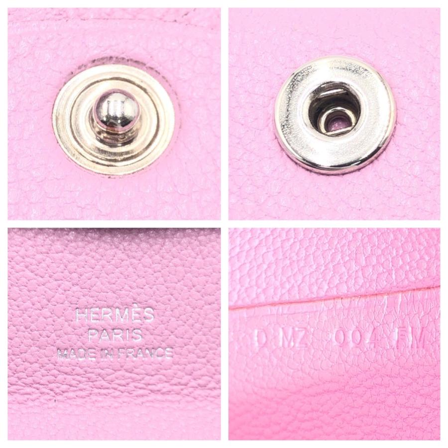 HERMES エルメス バスティア モーヴシルベストル シルバー金具 シェーブル コインケース コンパクトウォレット D刻印 レディース 404936 | HERMES | 04