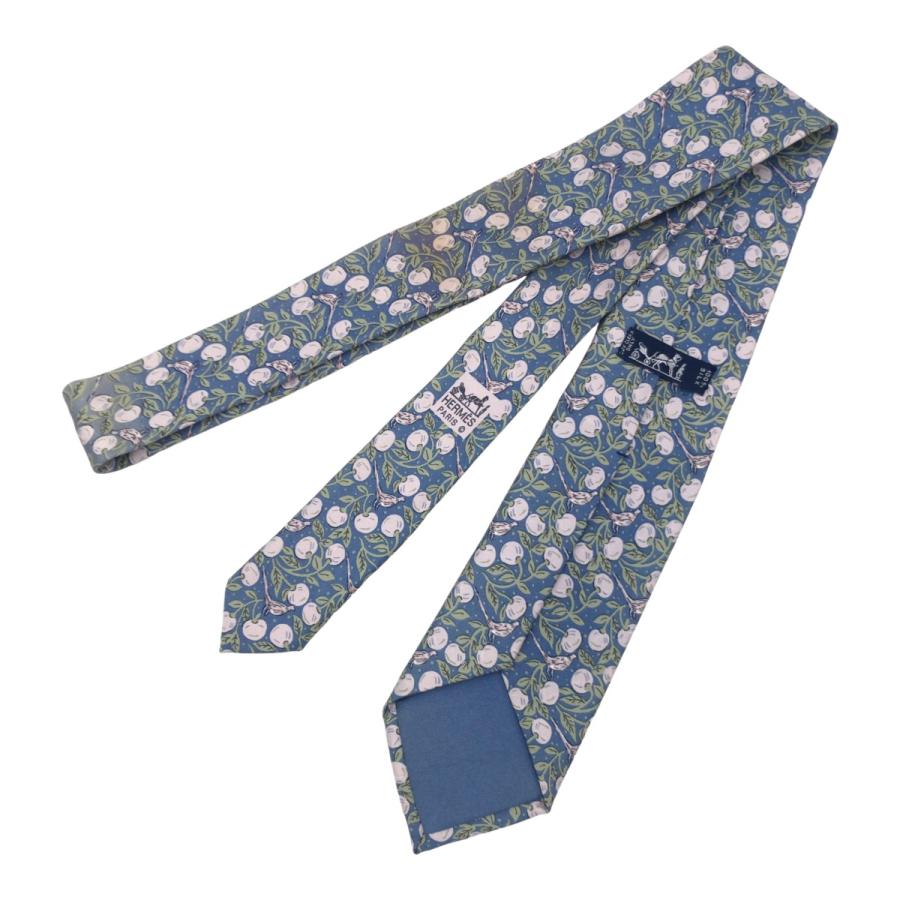 HERMES（エルメス） ボタニカル柄 ブルー ピンク グリーン シルク 7068