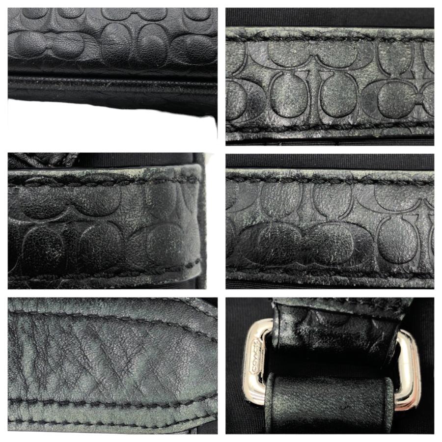 COACH（コーチ） シグネチャー ブラック 黒 シルバー金具 レザー