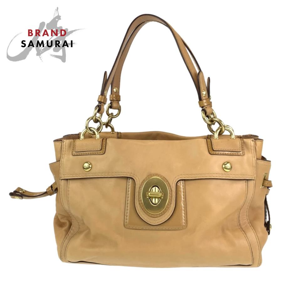 COACH（コーチ） ペイトン ターンロック ベージュ レザー 14522 トート