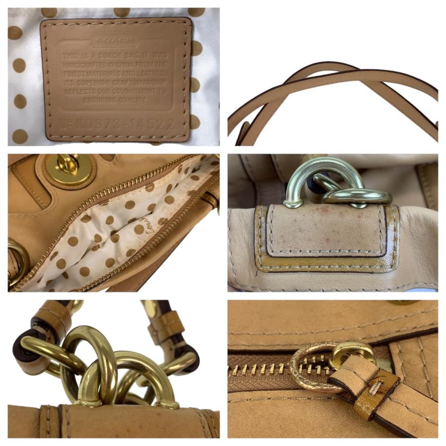 COACH（コーチ） ペイトン ターンロック ベージュ レザー 14522 トート