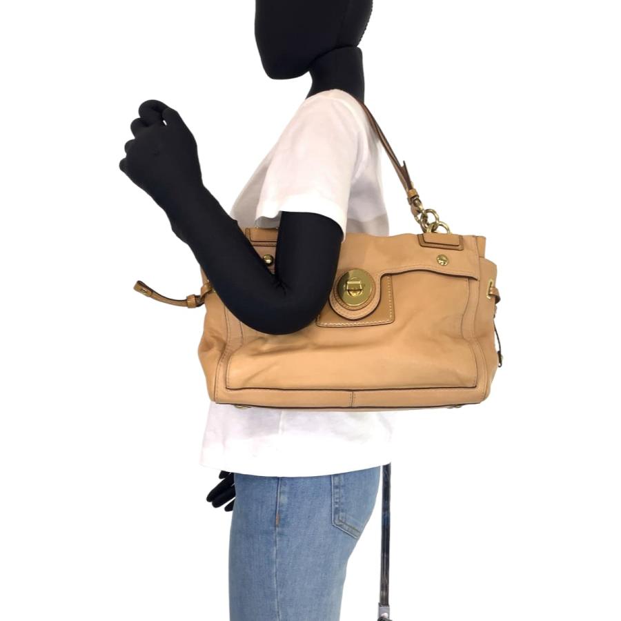 COACH（コーチ） ペイトン ターンロック ベージュ レザー 14522 トート