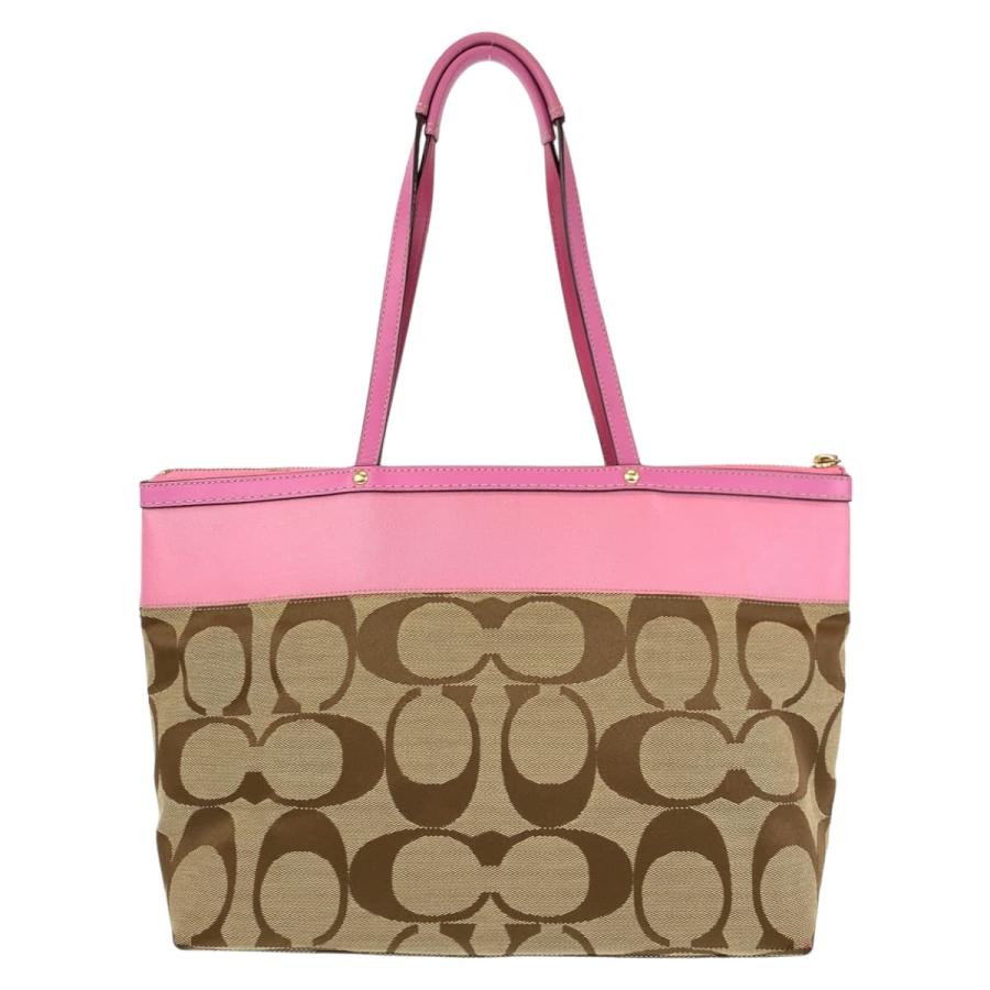 COACH（コーチ） シグネチャー ブラウン ピンク キャンバス 11691