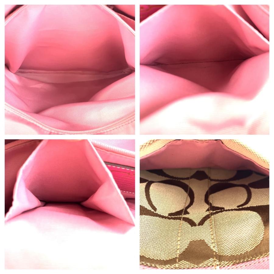 COACH ロゴ入り ハンドバッグ ブラウン/ピンク COACH ロゴ入りハンドバッグ ブラウン/ピンク コーチ COACH