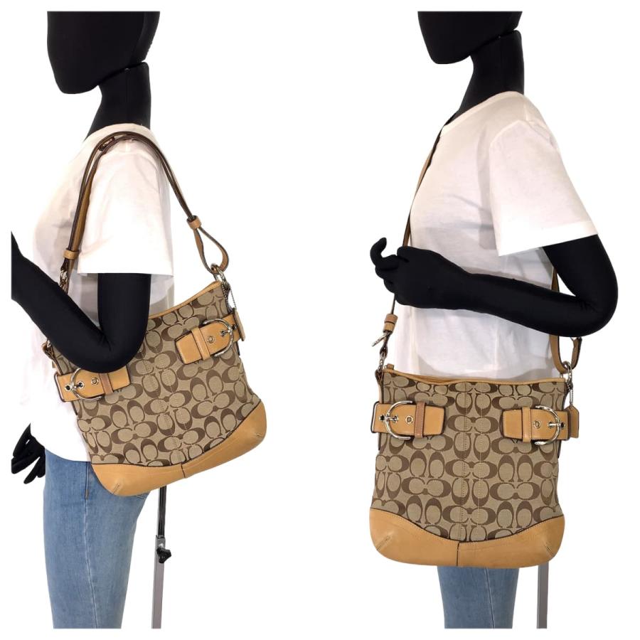 【美品】COACH ショルダーバッグ ブラウン COACH（コーチ） シグネチャー ブラウン キャンバス F03574 ショルダー