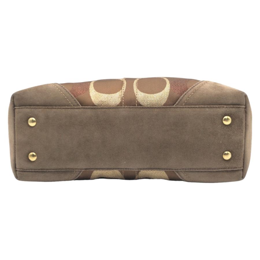 COACH（コーチ） 美品 シグネチャー ブラウン ゴールド金具 キャンバス 