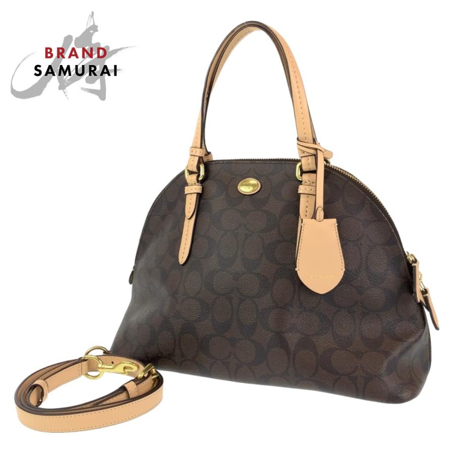 COACH（コーチ） シグネチャー ブラウン 茶 PVC F26184 ショルダー 