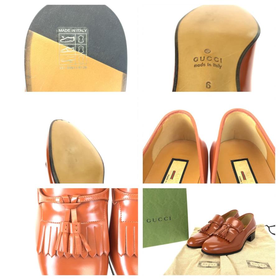 GUCCI タッセルローファー ブラウン レザー UK8.5 714681 箱 GUCCI（グッチ） 新品未使用 タッセル サイズ6 ブラウン 茶 レザー