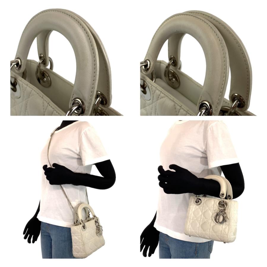 Dior ディオール レディディオール カナージュ ホワイト シルバー金具