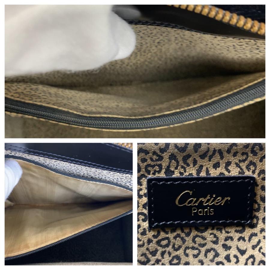 【Cartier】ハンドバッグ　パンテール　パンサー　ブラック　ゴールド金具. Cartier CARTIER カルティエ パンテール パンサー ブラック 黒