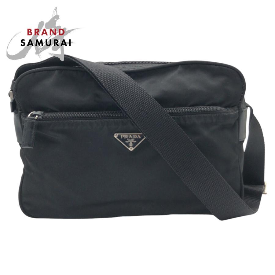 PRADA テスート ミニメッセンジャーバッグ 三角ロゴプレート NERO