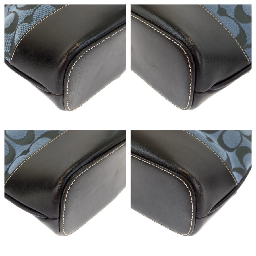 夏・値下げ　美品　COACH シグネチャーショルダーバッグ　グレー COACH コーチ シグネチャー スリムダッフル ブルー 青