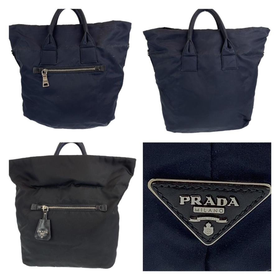 美品　PRADA プラダ　ナイロントートバッグ ハンドバッグ　三角ロゴ　プレート PRADA プラダ ナイロン ハンドバッグ トートバッグ 三角ロゴ